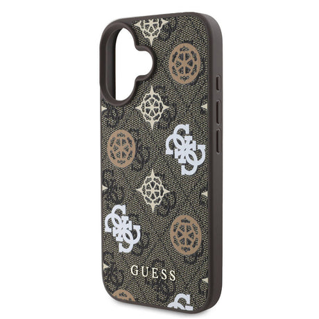 Apple iPhone 16 Kılıf Guess Orjinal Lisanslı M-safe Şarj Özellikli 4G Desenli Yazı Logolu Peony Kapak