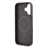 Apple iPhone 16 Kılıf Guess Orjinal Lisanslı M-safe Şarj Özellikli 4G Desenli Yazı Logolu Peony Kapak