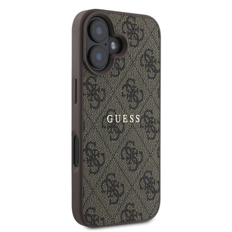 Apple iPhone 16 Kılıf Guess Orjinal Lisanslı M-safe Şarj Özellikli 4G Desenli Yazı Logolu Kapak