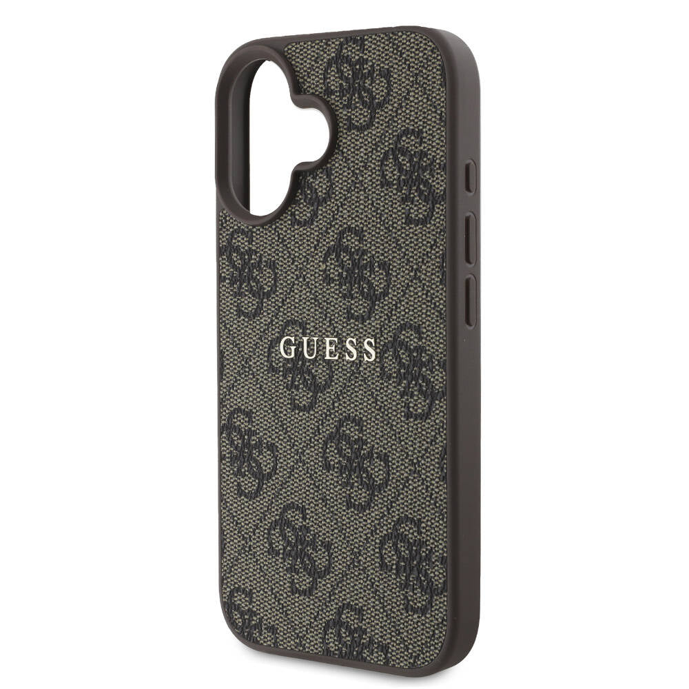 Apple iPhone 16 Kılıf Guess Orjinal Lisanslı M-safe Şarj Özellikli 4G Desenli Yazı Logolu Kapak