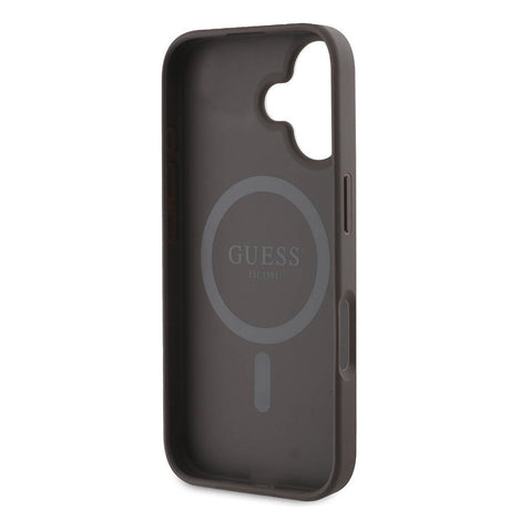 Apple iPhone 16 Kılıf Guess Orjinal Lisanslı M-safe Şarj Özellikli 4G Desenli Yazı Logolu Kapak