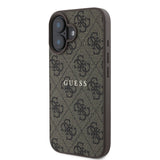 Apple iPhone 16 Kılıf Guess Orjinal Lisanslı M-safe Şarj Özellikli 4G Desenli Yazı Logolu Kapak