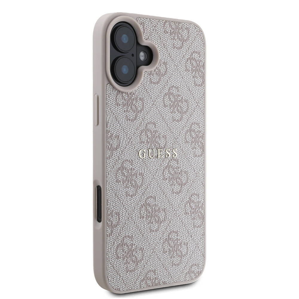 Apple iPhone 16 Kılıf Guess Orjinal Lisanslı M-safe Şarj Özellikli 4G Desenli Yazı Logolu Kapak