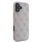 Apple iPhone 16 Kılıf Guess Orjinal Lisanslı M-safe Şarj Özellikli 4G Desenli Yazı Logolu Kapak