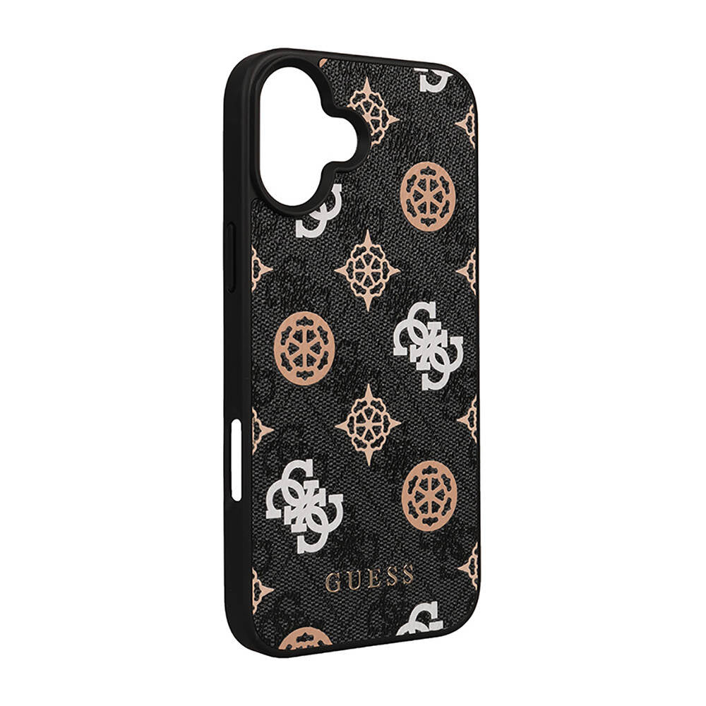 Apple iPhone 16 Kılıf Guess Orjinal Lisanslı M-safe Şarj Özellikli 4G Desenli Yazı Logolu Peony Kapak