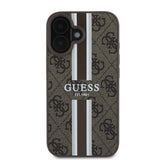 Apple iPhone 16 Kılıf Guess Orjinal Lisanslı M-safe Şarj Özellikli 4G Şerit Tasarımlı Printed Kapak