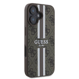 Apple iPhone 16 Kılıf Guess Orjinal Lisanslı M-safe Şarj Özellikli 4G Şerit Tasarımlı Printed Kapak