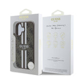 Apple iPhone 16 Kılıf Guess Orjinal Lisanslı M-safe Şarj Özellikli 4G Şerit Tasarımlı Printed Kapak