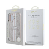 Apple iPhone 16 Kılıf Guess Orjinal Lisanslı M-safe Şarj Özellikli 4G Şerit Tasarımlı Printed Kapak