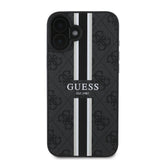 Apple iPhone 16 Kılıf Guess Orjinal Lisanslı M-safe Şarj Özellikli 4G Şerit Tasarımlı Printed Kapak