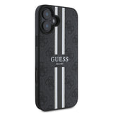 Apple iPhone 16 Kılıf Guess Orjinal Lisanslı M-safe Şarj Özellikli 4G Şerit Tasarımlı Printed Kapak