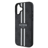 Apple iPhone 16 Kılıf Guess Orjinal Lisanslı M-safe Şarj Özellikli 4G Şerit Tasarımlı Printed Kapak
