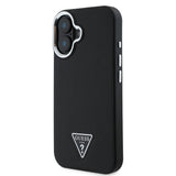 Apple iPhone 16 Kılıf Guess Orjinal Lisanslı M-safe Şarj Özellikli Grained Triangle Kapak