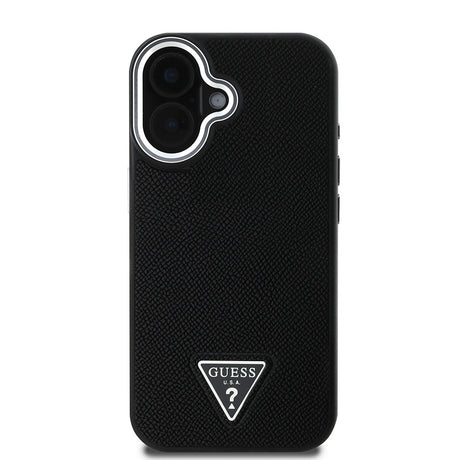 Apple iPhone 16 Kılıf Guess Orjinal Lisanslı M-safe Şarj Özellikli Grained Triangle Kapak