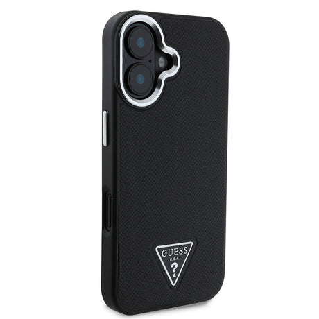 Apple iPhone 16 Kılıf Guess Orjinal Lisanslı M-safe Şarj Özellikli Grained Triangle Kapak