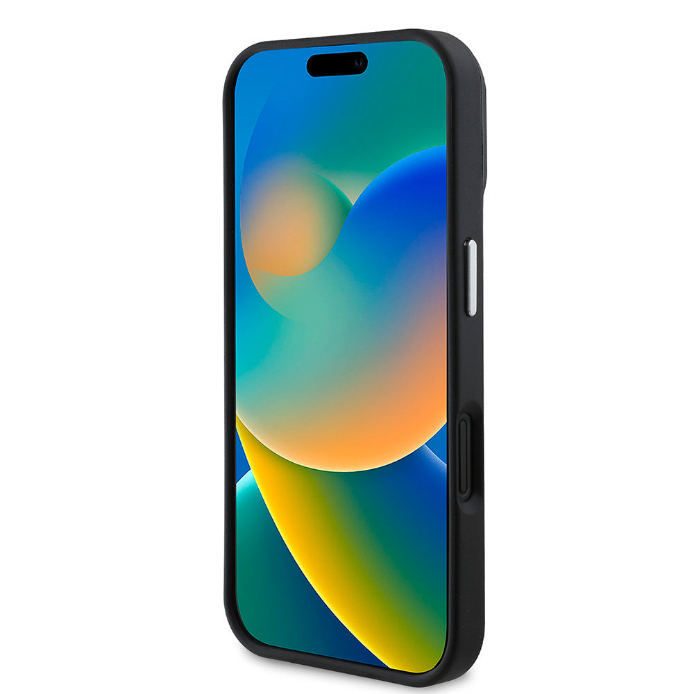 Apple iPhone 16 Kılıf Guess Orjinal Lisanslı M-safe Şarj Özellikli Grained Triangle Kapak
