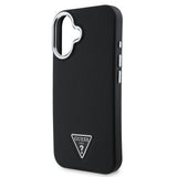 Apple iPhone 16 Kılıf Guess Orjinal Lisanslı M-safe Şarj Özellikli Grained Triangle Kapak