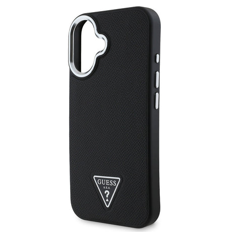 Apple iPhone 16 Kılıf Guess Orjinal Lisanslı M-safe Şarj Özellikli Grained Triangle Kapak