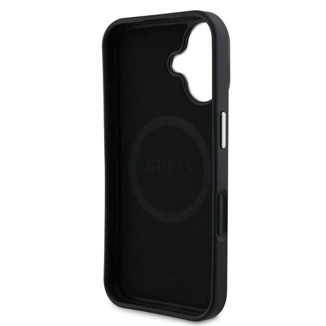 Apple iPhone 16 Kılıf Guess Orjinal Lisanslı M-safe Şarj Özellikli Grained Triangle Kapak
