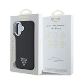 Apple iPhone 16 Kılıf Guess Orjinal Lisanslı M-safe Şarj Özellikli Grained Triangle Kapak