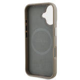 Apple iPhone 16 Kılıf Guess Orjinal Lisanslı M-safe Şarj Özellikli Grained Triangle Kapak