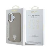 Apple iPhone 16 Kılıf Guess Orjinal Lisanslı M-safe Şarj Özellikli Grained Triangle Kapak