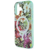 Apple iPhone 16 Kılıf Guess Orjinal Lisanslı M-safe Şarj Özellikli IML Baskılı Jungle Ring Kapak