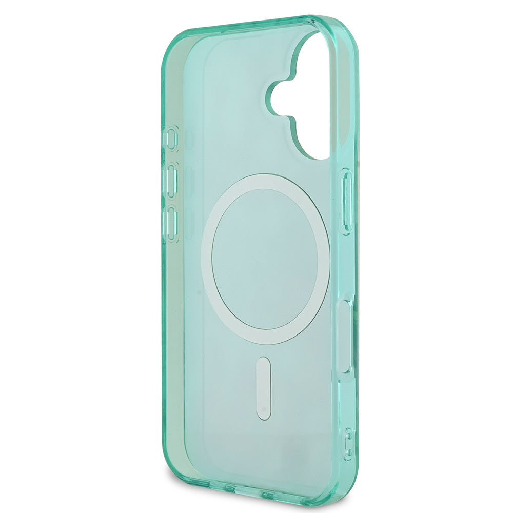 Apple iPhone 16 Kılıf Guess Orjinal Lisanslı M-safe Şarj Özellikli IML Baskılı Jungle Ring Kapak