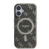 Apple iPhone 16 Kılıf Guess Orjinal Lisanslı M-safe Şarj Özellikli IML Baskılı Klasik Logolu 4G Desenli Kapak