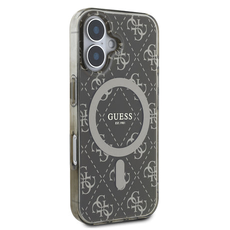 Apple iPhone 16 Kılıf Guess Orjinal Lisanslı M-safe Şarj Özellikli IML Baskılı Klasik Logolu 4G Desenli Kapak