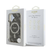 Apple iPhone 16 Kılıf Guess Orjinal Lisanslı M-safe Şarj Özellikli IML Baskılı Klasik Logolu 4G Desenli Kapak