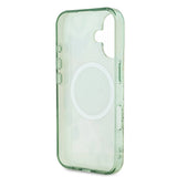 Apple iPhone 16 Kılıf Guess Orjinal Lisanslı M-safe Şarj Özellikli IML Baskılı Yazı Logolu Flower Tonal Circle Kapak
