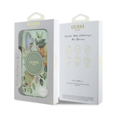 Apple iPhone 16 Kılıf Guess Orjinal Lisanslı M-safe Şarj Özellikli IML Baskılı Yazı Logolu Flower Tonal Circle Kapak