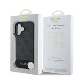 Apple iPhone 16 Kılıf Guess Orjinal Lisanslı M-safe Şarj Özellikli PU Deri Şerit Logo Dizaynlı Kapak