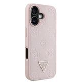Apple iPhone 16 Kılıf Guess Orjinal Lisanslı M-safe Şarj Özellikli Sıcak Baskılı Üçgen Logolu PU Deri Peony Kapak