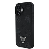 Apple iPhone 16 Kılıf Guess Orjinal Lisanslı M-safe Şarj Özellikli Sıcak Baskılı Üçgen Logolu PU Deri Peony Kapak