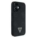 Apple iPhone 16 Kılıf Guess Orjinal Lisanslı M-safe Şarj Özellikli Sıcak Baskılı Üçgen Logolu PU Deri Peony Kapak