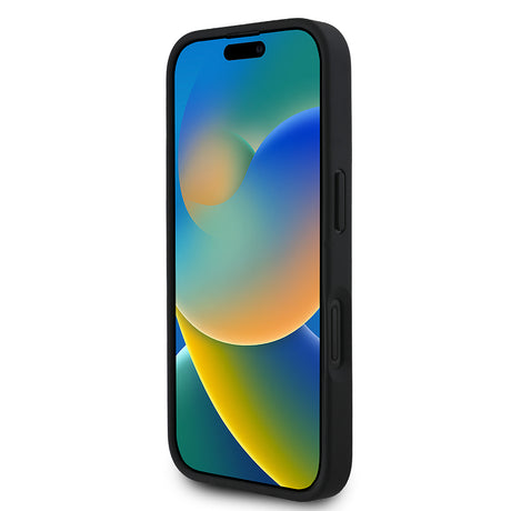 Apple iPhone 16 Kılıf Guess Orjinal Lisanslı M-safe Şarj Özellikli Sıcak Baskılı Üçgen Logolu PU Deri Peony Kapak