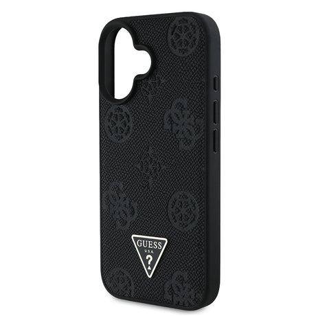 Apple iPhone 16 Kılıf Guess Orjinal Lisanslı M-safe Şarj Özellikli Sıcak Baskılı Üçgen Logolu PU Deri Peony Kapak