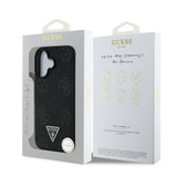 Apple iPhone 16 Kılıf Guess Orjinal Lisanslı M-safe Şarj Özellikli Sıcak Baskılı Üçgen Logolu PU Deri Peony Kapak