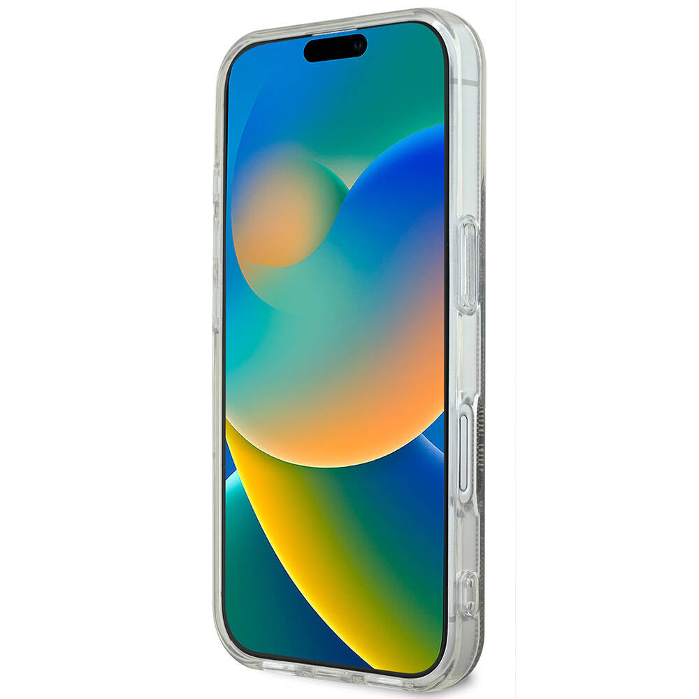 Apple iPhone 16 Kılıf Guess Orjinal Lisanslı M-safe Şarj Özellikli Yazı Logolu 4G Desenli Kapak