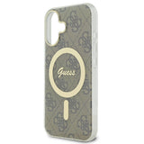 Apple iPhone 16 Kılıf Guess Orjinal Lisanslı M-safe Şarj Özellikli Yazı Logolu 4G Desenli Kapak