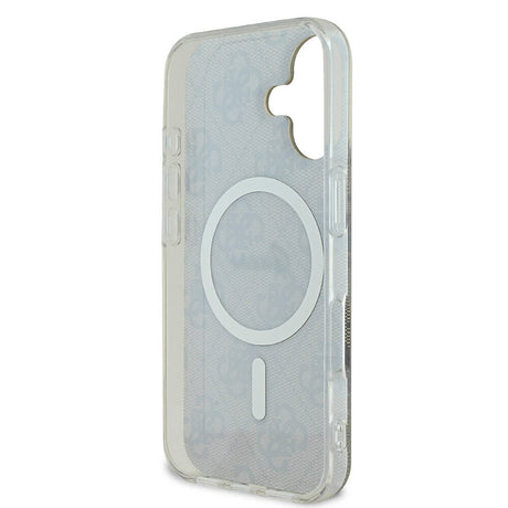 Apple iPhone 16 Kılıf Guess Orjinal Lisanslı M-safe Şarj Özellikli Yazı Logolu 4G Desenli Kapak