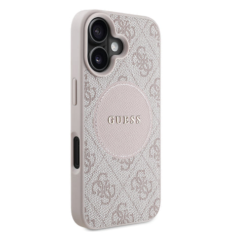 Apple iPhone 16 Kılıf Guess Orjinal Lisanslı M-safe Şarj Özellikli Yazı Logolu Circle Classic Kapak