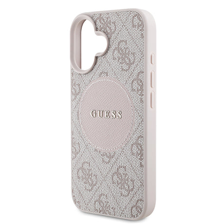 Apple iPhone 16 Kılıf Guess Orjinal Lisanslı M-safe Şarj Özellikli Yazı Logolu Circle Classic Kapak
