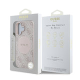 Apple iPhone 16 Kılıf Guess Orjinal Lisanslı M-safe Şarj Özellikli Yazı Logolu Circle Classic Kapak