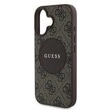 Apple iPhone 16 Kılıf Guess Orjinal Lisanslı M-safe Şarj Özellikli Yazı Logolu Circle Classic Kapak