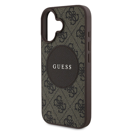 Apple iPhone 16 Kılıf Guess Orjinal Lisanslı M-safe Şarj Özellikli Yazı Logolu Circle Classic Kapak