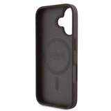 Apple iPhone 16 Kılıf Guess Orjinal Lisanslı M-safe Şarj Özellikli Yazı Logolu Circle Classic Kapak