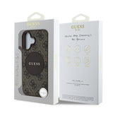 Apple iPhone 16 Kılıf Guess Orjinal Lisanslı M-safe Şarj Özellikli Yazı Logolu Circle Classic Kapak